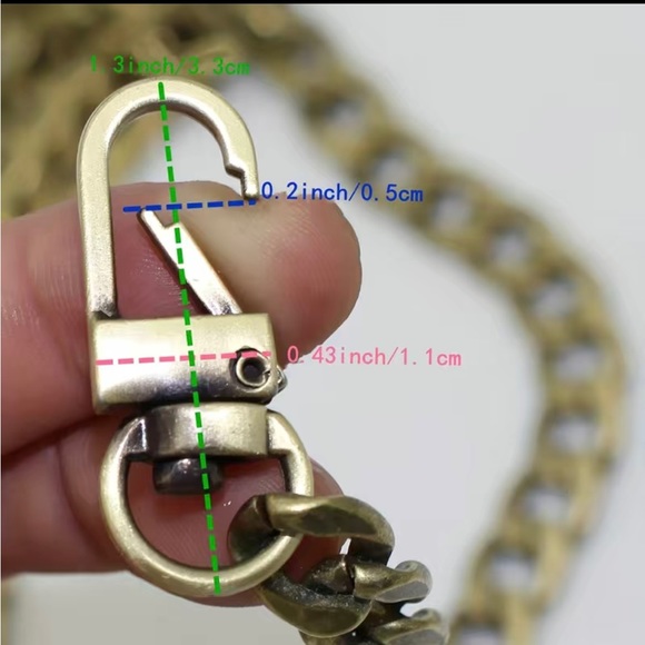 New 47” Purse/Wallet Chain or Replacement in Classic Gold Metal - Picture 5 of 13